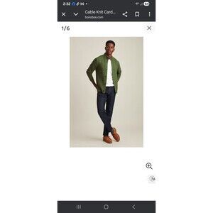 BONOBOS Mens Wool Blend Cardigan Grandpa Cozy Classic Sz M Green Multi Flecks